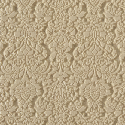 Texture Tile - Victorian Wallpaper. Beige Texture Tiles are flexible, washable and can be used with any soft clay. Spritz with CoolSlip or dust on Dry Powder Release for stick-free impressions when using metal clay and polymer clay.