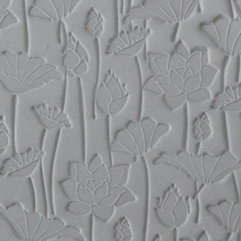 Texture Tile - Flowing Flowers sample rolled into clay