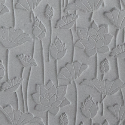Texture Tile - Flowing Flowers sample rolled into clay