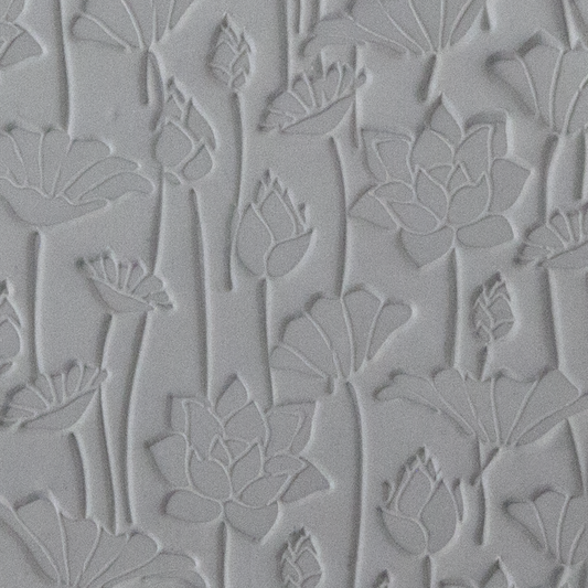 Texture Tile - Flowing Flowers sample rolled into clay