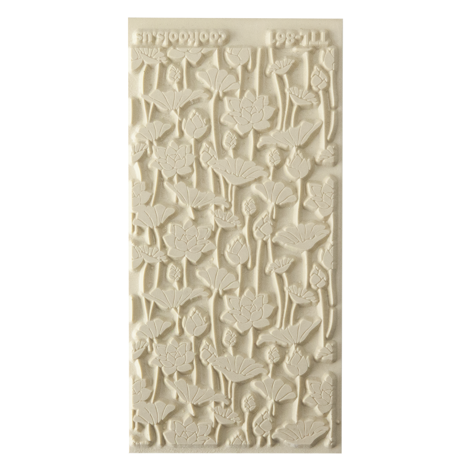 Texture Tile - Flowing Flowers. Beige Texture Tiles are flexible, washable and can be used with any soft clay. Spritz with CoolSlip or dust on Dry Powder Release for stick-free impressions when using metal clay and polymer clay.