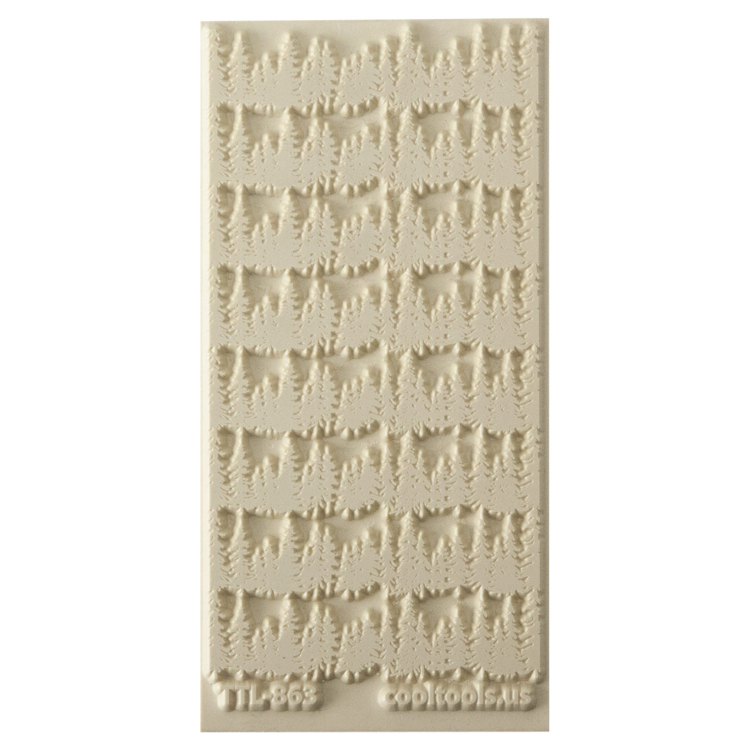 Texture Tile - Wisconsin Pines. Beige Texture Tiles are flexible, washable and can be used with any soft clay. Spritz with CoolSlip or dust on Dry Powder Release for stick-free impressions when using metal clay and polymer clay.