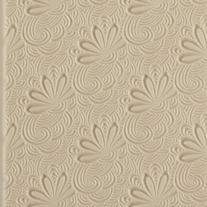 Texture Tile - Tail Feathers. Beige Texture Tiles are flexible, washable and can be used with any soft clay. Spritz with CoolSlip or dust on Dry Powder Release for stick-free impressions when using metal clay and polymer clay.