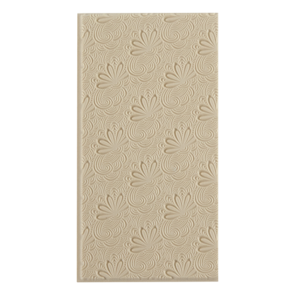 Texture Tile - Tail Feathers. Beige Texture Tiles are flexible, washable and can be used with any soft clay. Spritz with CoolSlip or dust on Dry Powder Release for stick-free impressions when using metal clay and polymer clay.