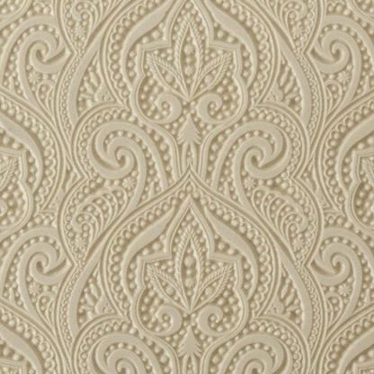 Texture Tile - Henna Symmetry. Beige Texture Tiles are flexible, washable and can be used with any soft clay. Spritz with CoolSlip or dust on Dry Powder Release for stick-free impressions when using metal clay and polymer clay.