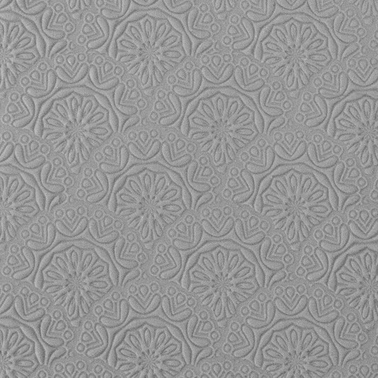 Texture Tile - Medallion Motif sample rolled into clay