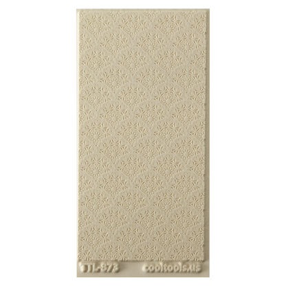 Texture Tile - Medallion Motif. Beige Texture Tiles are flexible, washable and can be used with any soft clay. Spritz with CoolSlip or dust on Dry Powder Release for stick-free impressions when using metal clay and polymer clay.