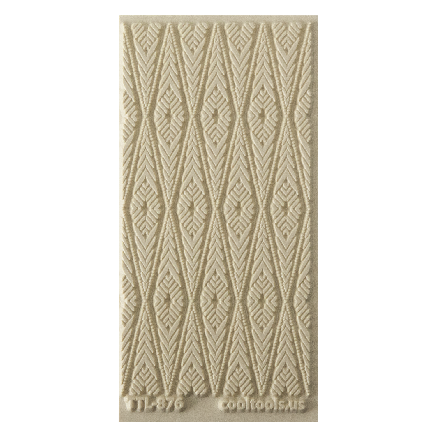 Texture Tile - Bohemian Rug. Beige Texture Tiles are flexible, washable and can be used with any soft clay. Spritz with CoolSlip or dust on Dry Powder Release for stick-free impressions when using metal clay and polymer clay.