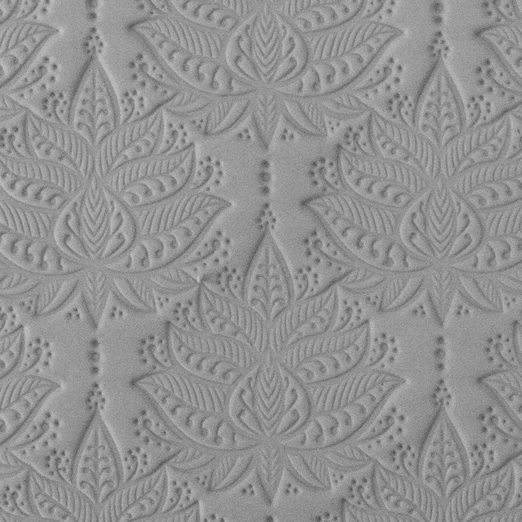 Texture Tile - Henna Blooms sample rolled into clay
