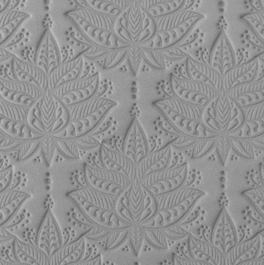 Texture Tile - Henna Blooms sample rolled into clay