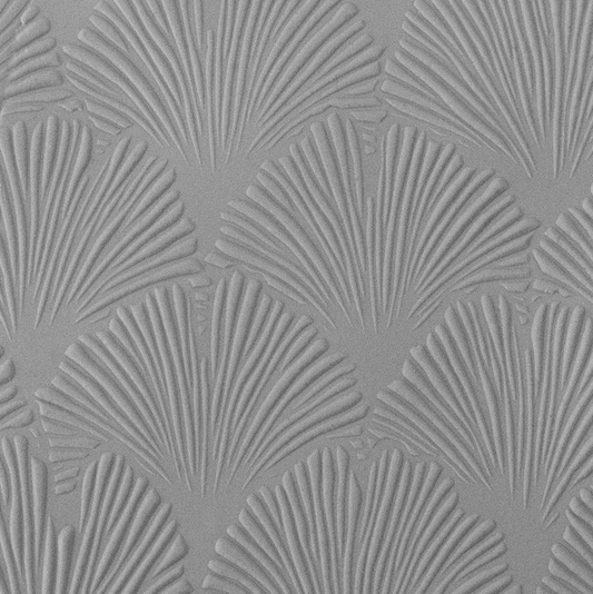 Texture Tile - Gingko Strokes sample rolled into clay