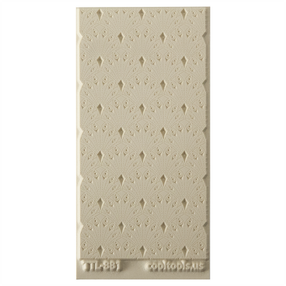 Texture Tile - Deco Drops. Beige Texture Tiles are flexible, washable and can be used with any soft clay. Spritz with CoolSlip or dust on Dry Powder Release for stick-free impressions when using metal clay and polymer clay.
