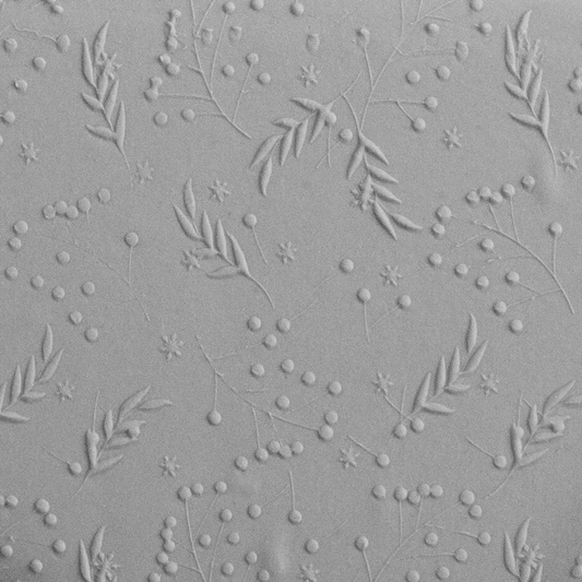 Texture Tile - Berry Branches Embossed sample rolled into clay