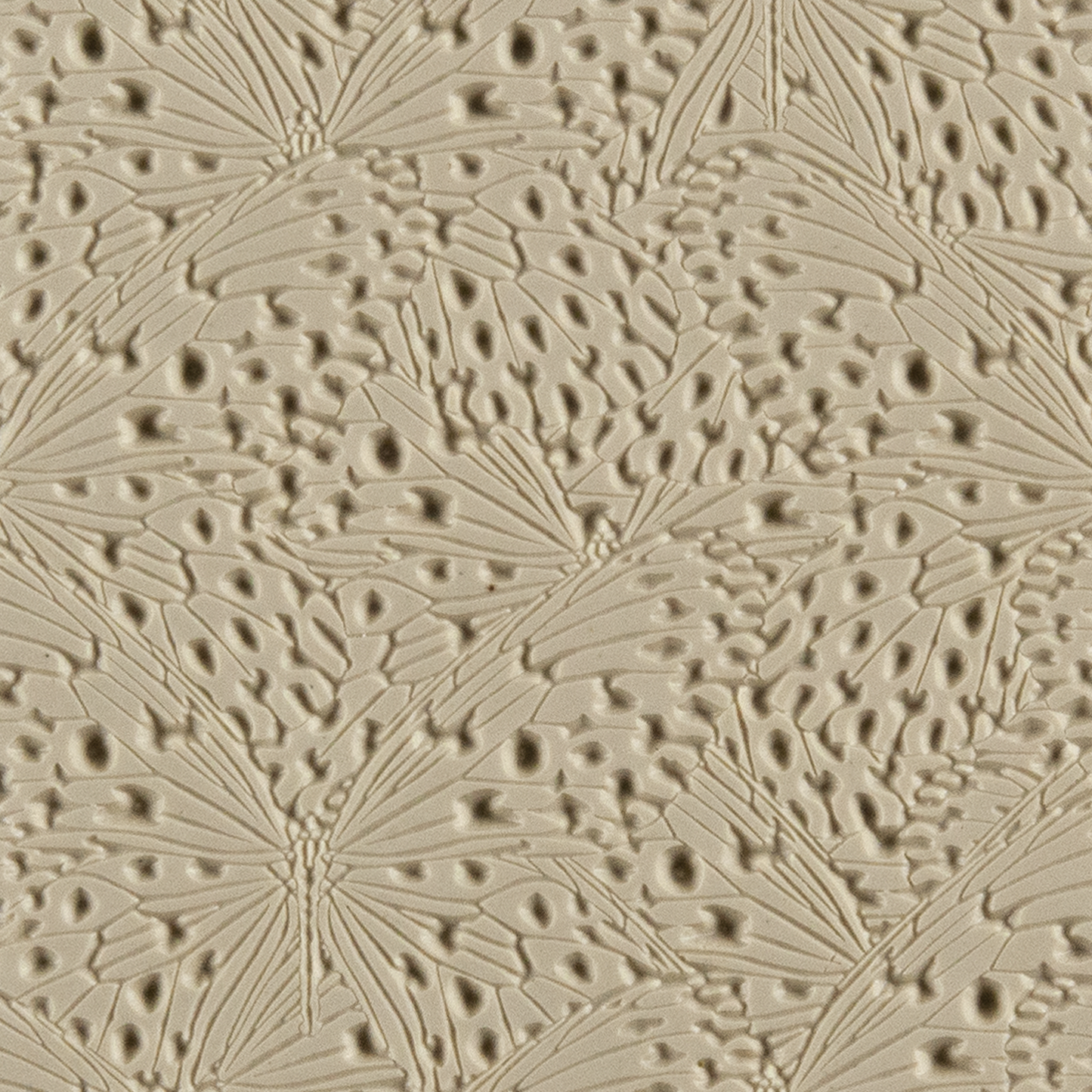 Texture Tile - Butterfly Wings Embossed. Beige Texture Tiles are flexible, washable and can be used with any soft clay. Spritz with CoolSlip or dust on Dry Powder Release for stick-free impressions when using metal clay and polymer clay.