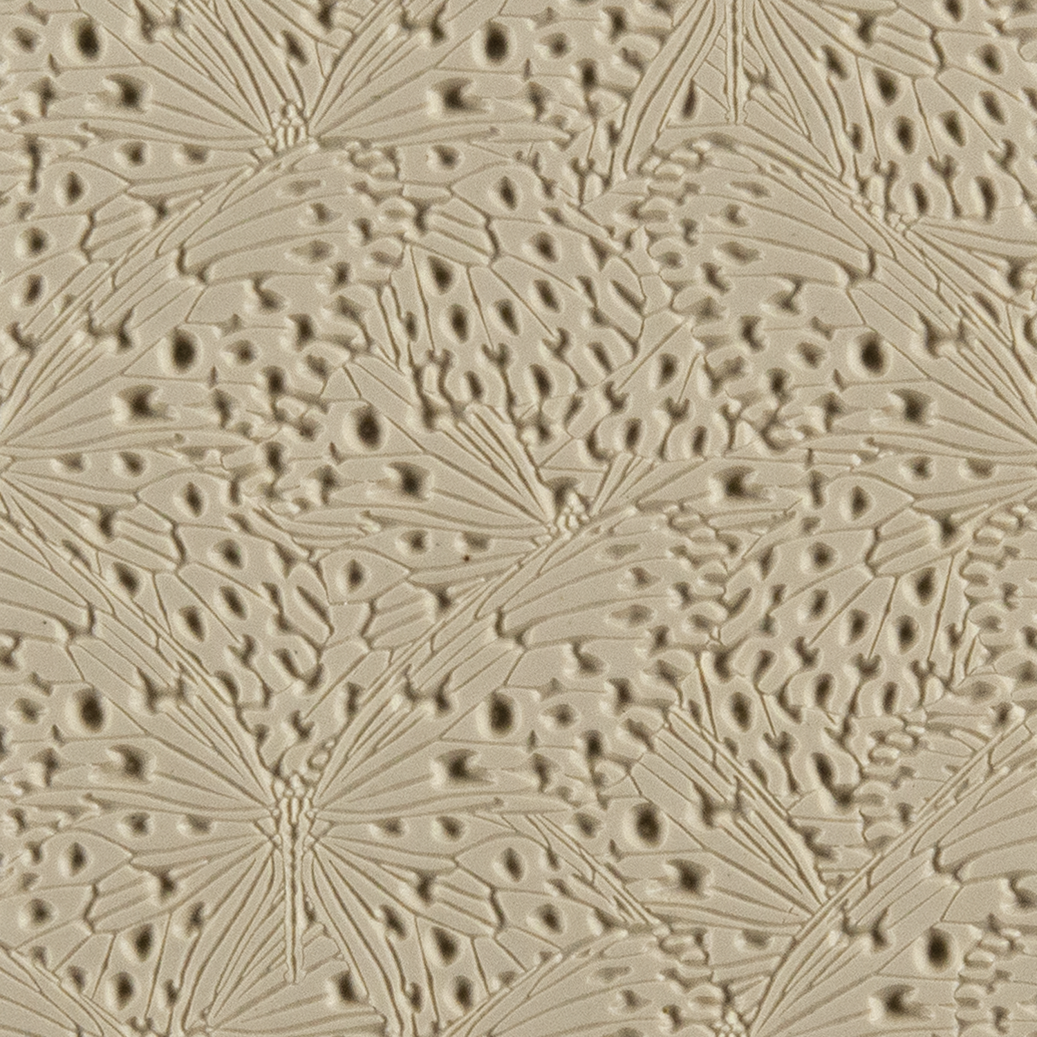 Texture Tile - Butterfly Wings Embossed. Beige Texture Tiles are flexible, washable and can be used with any soft clay. Spritz with CoolSlip or dust on Dry Powder Release for stick-free impressions when using metal clay and polymer clay.