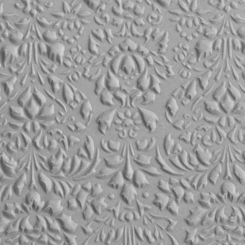 Texture Tile - Victorian Wallpaper Embossed sample rolled into clay