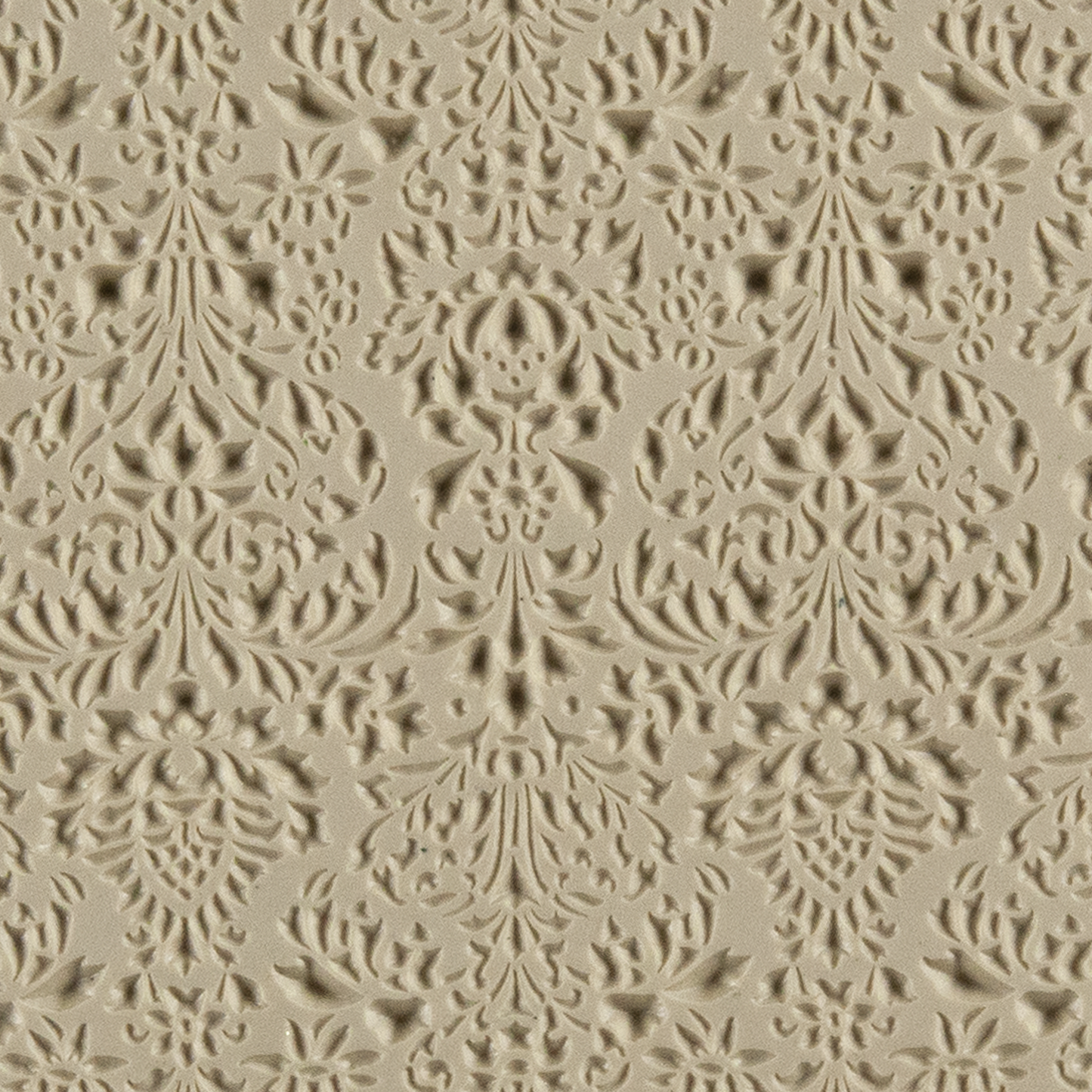 Texture Tile - Victorian Wallpaper Embossed. Beige Texture Tiles are flexible, washable and can be used with any soft clay. Spritz with CoolSlip or dust on Dry Powder Release for stick-free impressions when using metal clay and polymer clay.