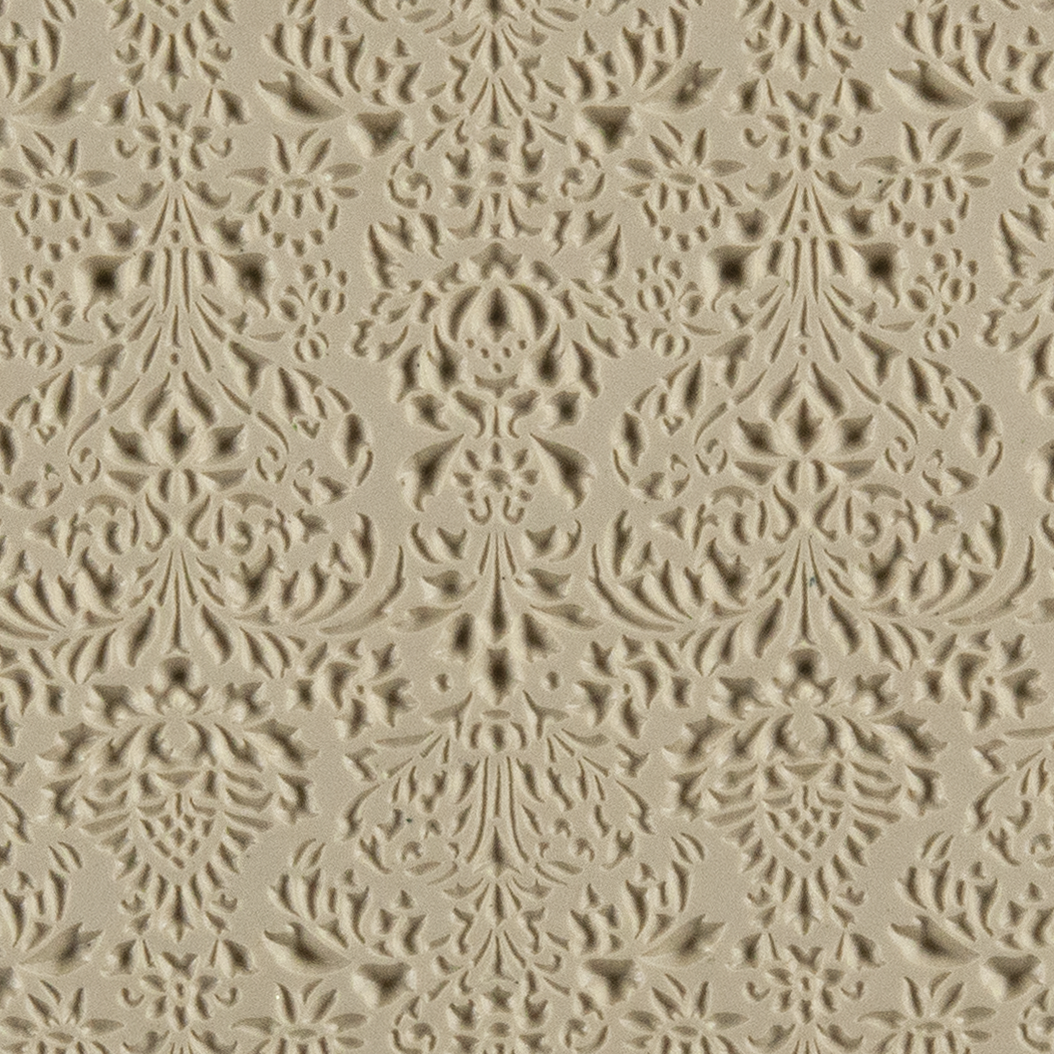 Texture Tile - Victorian Wallpaper Embossed. Beige Texture Tiles are flexible, washable and can be used with any soft clay. Spritz with CoolSlip or dust on Dry Powder Release for stick-free impressions when using metal clay and polymer clay.