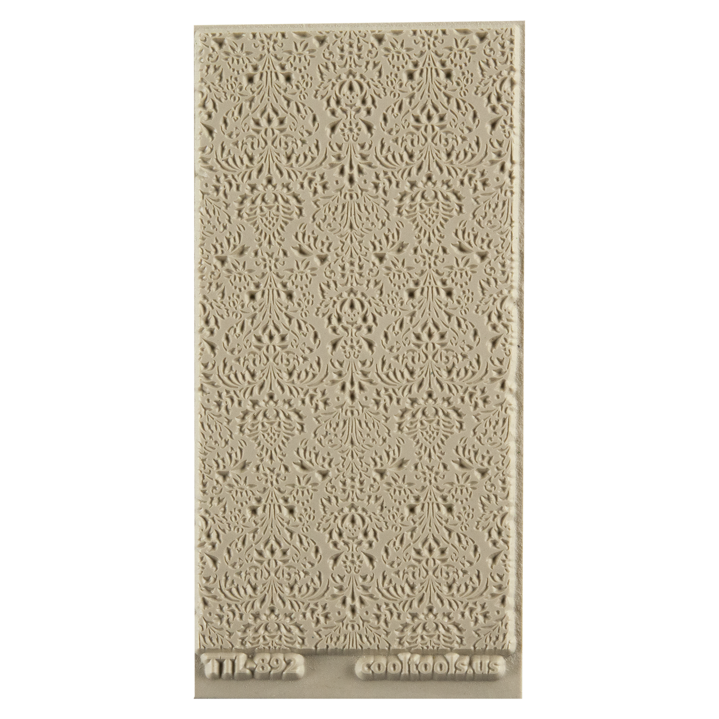 Texture Tile - Victorian Wallpaper Embossed. Beige Texture Tiles are flexible, washable and can be used with any soft clay. Spritz with CoolSlip or dust on Dry Powder Release for stick-free impressions when using metal clay and polymer clay.