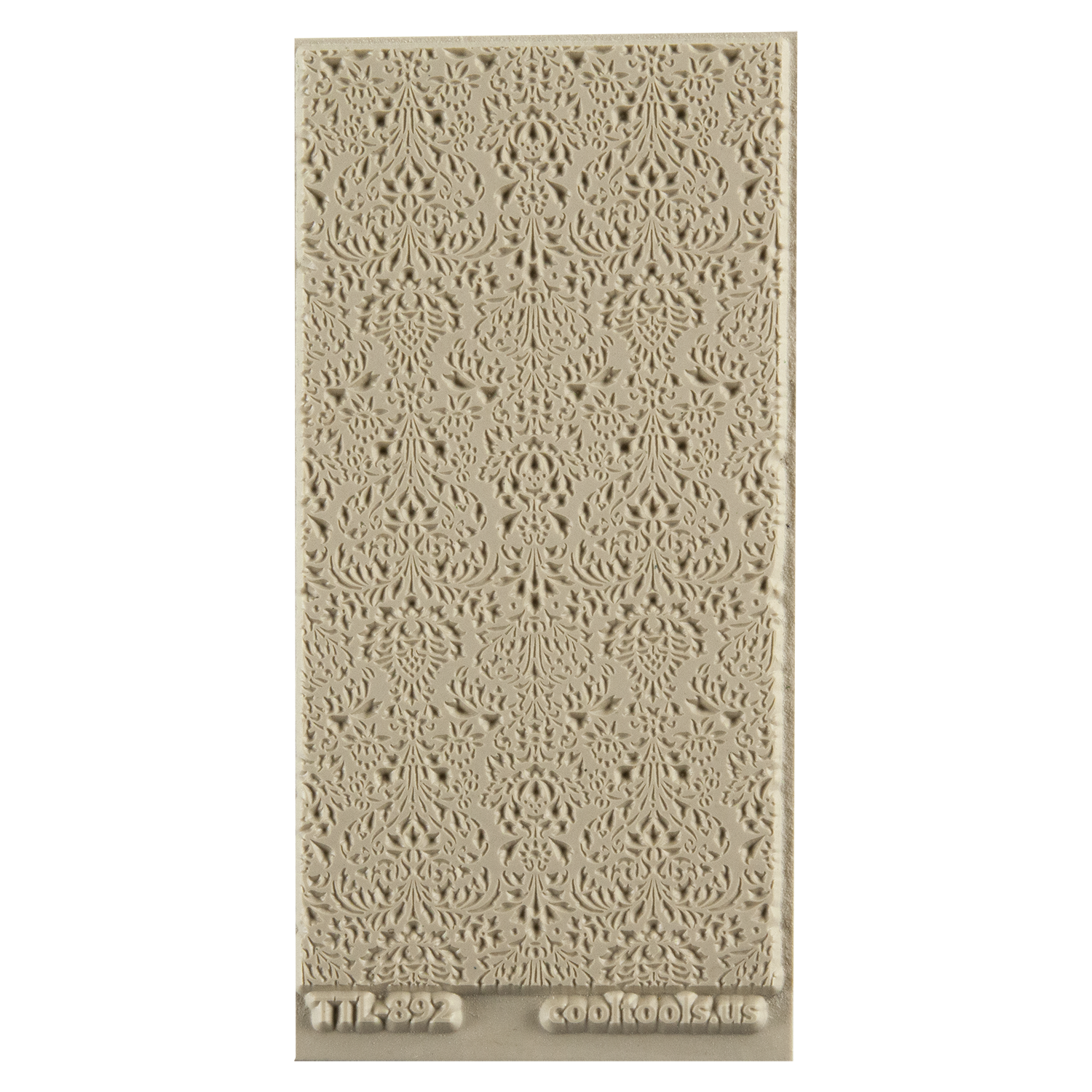 Texture Tile - Victorian Wallpaper Embossed. Beige Texture Tiles are flexible, washable and can be used with any soft clay. Spritz with CoolSlip or dust on Dry Powder Release for stick-free impressions when using metal clay and polymer clay.