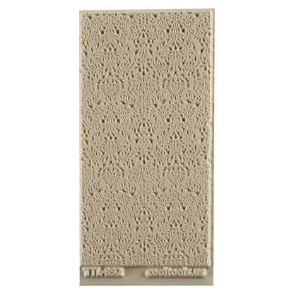 Texture Tile - Victorian Wallpaper Embossed. Beige Texture Tiles are flexible, washable and can be used with any soft clay. Spritz with CoolSlip or dust on Dry Powder Release for stick-free impressions when using metal clay and polymer clay.