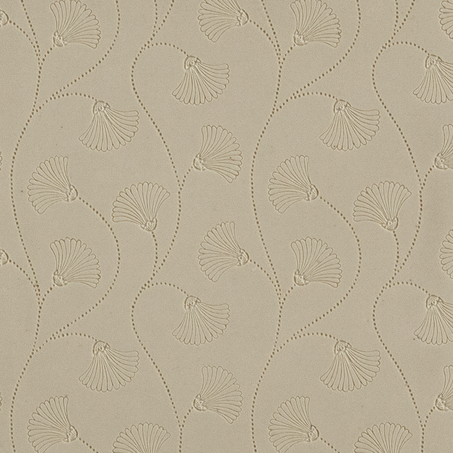 Texture Tile - Dotted Vines Embossed. Beige Texture Tiles are flexible, washable and can be used with any soft clay. Spritz with CoolSlip or dust on Dry Powder Release for stick-free impressions when using metal clay and polymer clay.