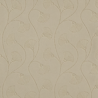 Texture Tile - Dotted Vines Embossed. Beige Texture Tiles are flexible, washable and can be used with any soft clay. Spritz with CoolSlip or dust on Dry Powder Release for stick-free impressions when using metal clay and polymer clay.