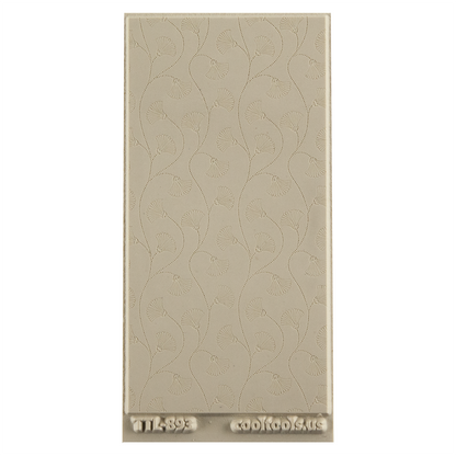 Texture Tile - Dotted Vines Embossed. Beige Texture Tiles are flexible, washable and can be used with any soft clay. Spritz with CoolSlip or dust on Dry Powder Release for stick-free impressions when using metal clay and polymer clay.
