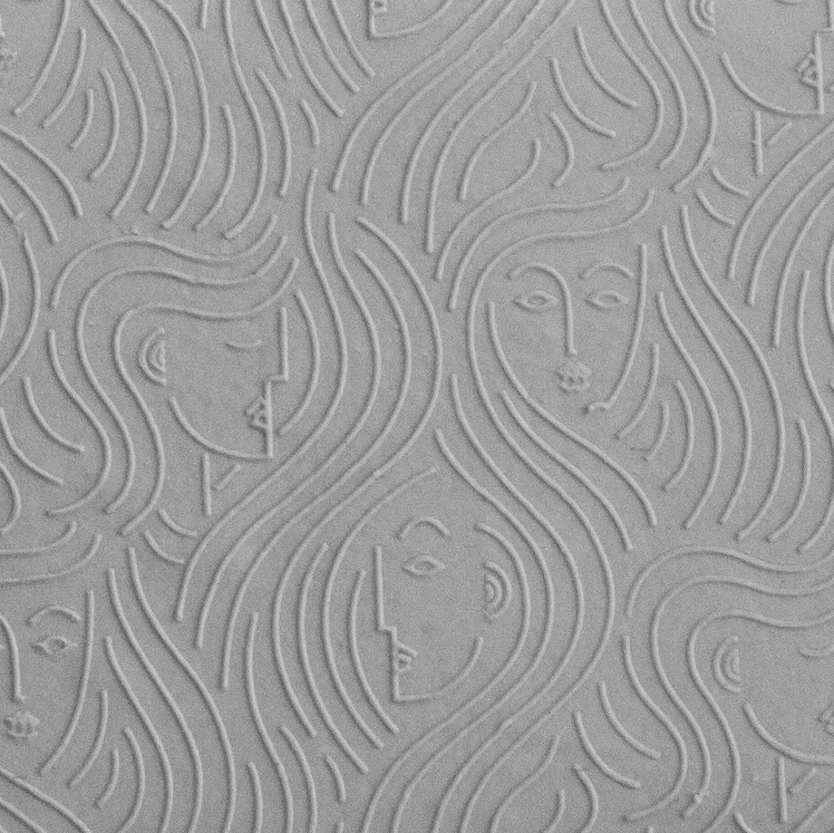 Texture Tile - In the Wind Embossed sample rolled into clay