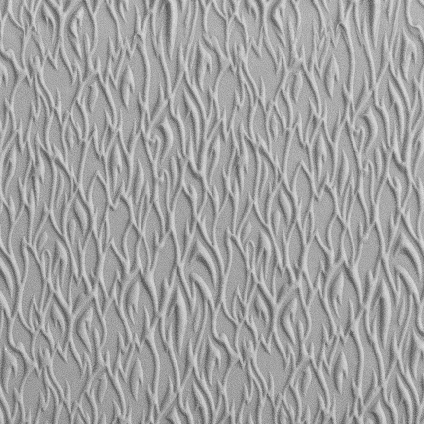 Texture Tile - Flames Embossed sample rolled into clay