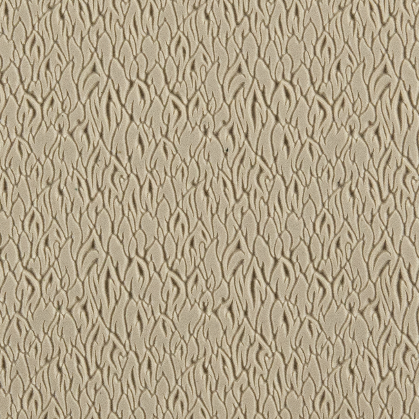 Texture Tile - Flames Embossed. Beige Texture Tiles are flexible, washable and can be used with any soft clay. Spritz with CoolSlip or dust on Dry Powder Release for stick-free impressions when using metal clay and polymer clay.