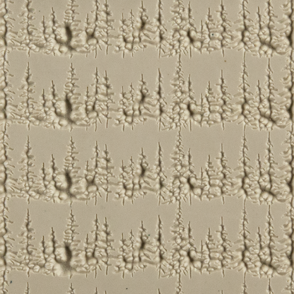 Texture Tile - Wisconsin Pines Embossed. Beige Texture Tiles are flexible, washable and can be used with any soft clay. Spritz with CoolSlip or dust on Dry Powder Release for stick-free impressions when using metal clay and polymer clay.