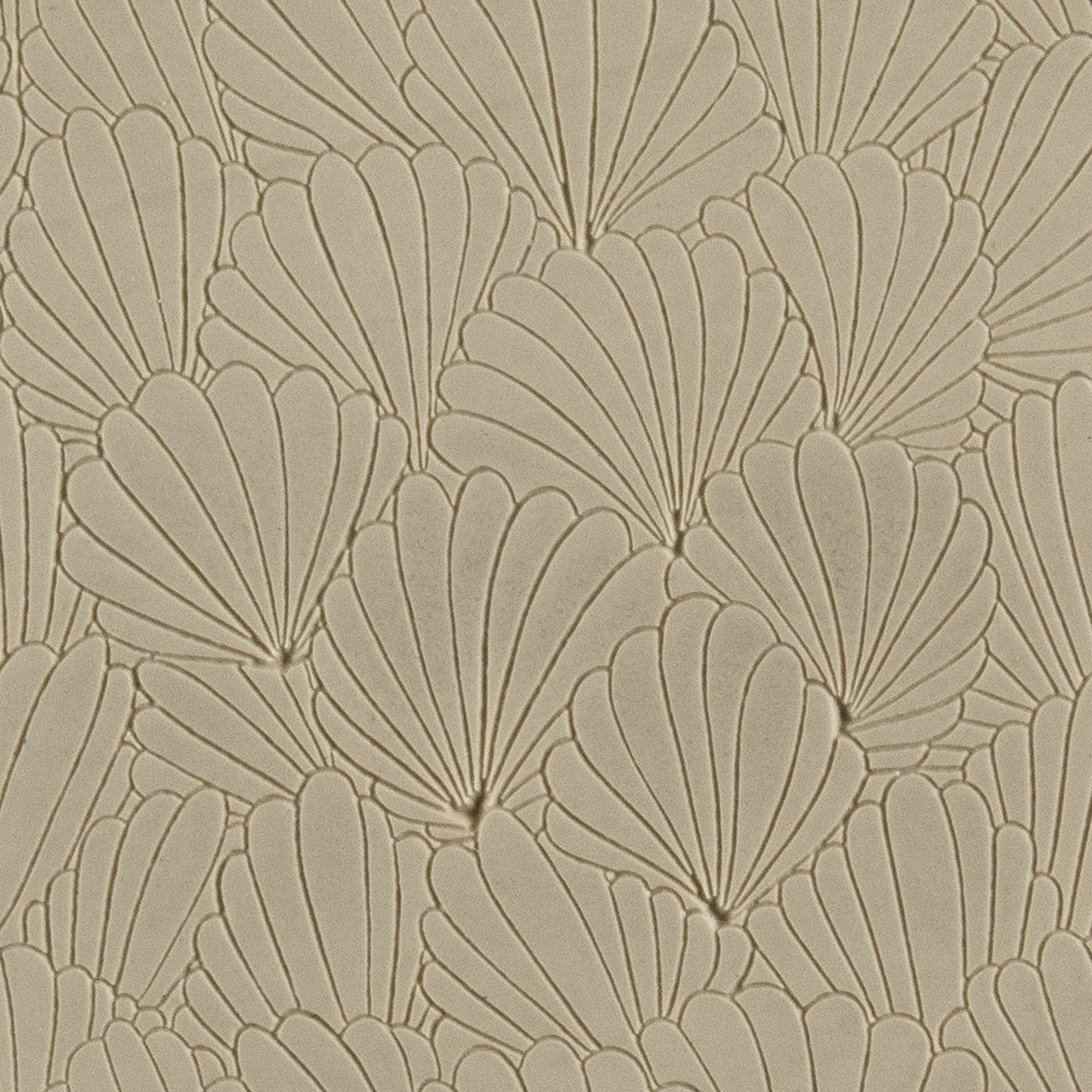 Texture Tile - In the Current Embossed sample rolled into clay. Beige Texture Tiles are flexible, washable and can be used with any soft clay. Spritz with CoolSlip or dust on Dry Powder Release for stick-free impressions when using metal clay and polymer clay.