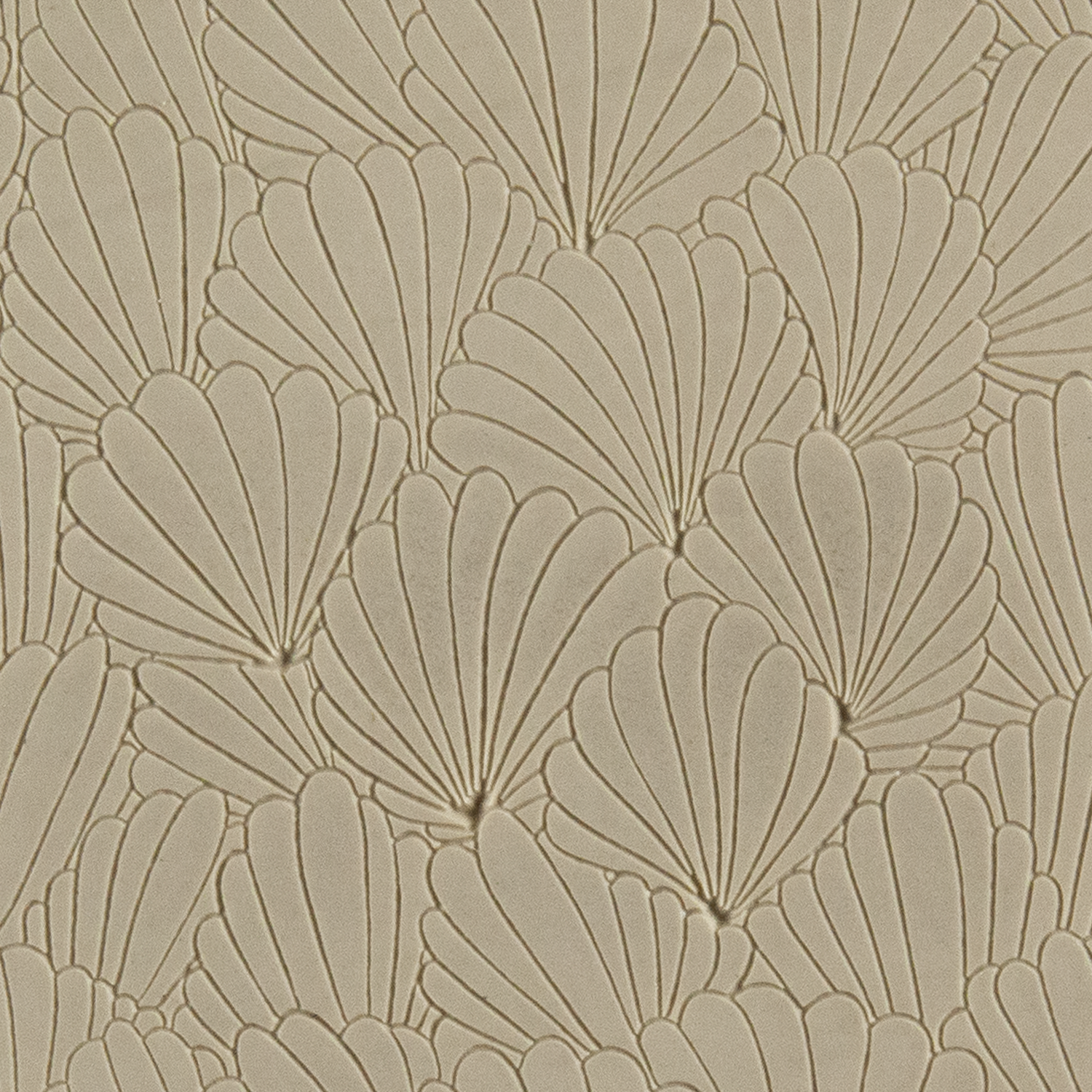 Texture Tile - In the Current Embossed sample rolled into clay. Beige Texture Tiles are flexible, washable and can be used with any soft clay. Spritz with CoolSlip or dust on Dry Powder Release for stick-free impressions when using metal clay and polymer clay.