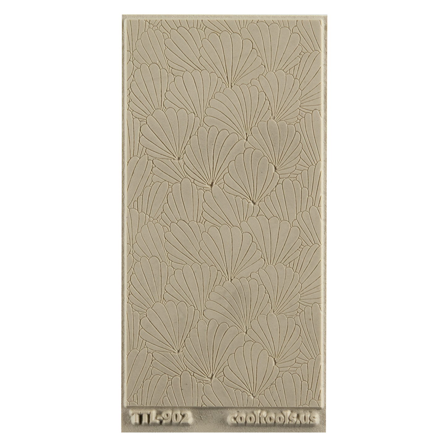 Texture Tile - In the Current Embossed sample rolled into clay. Beige Texture Tiles are flexible, washable and can be used with any soft clay. Spritz with CoolSlip or dust on Dry Powder Release for stick-free impressions when using metal clay and polymer clay.