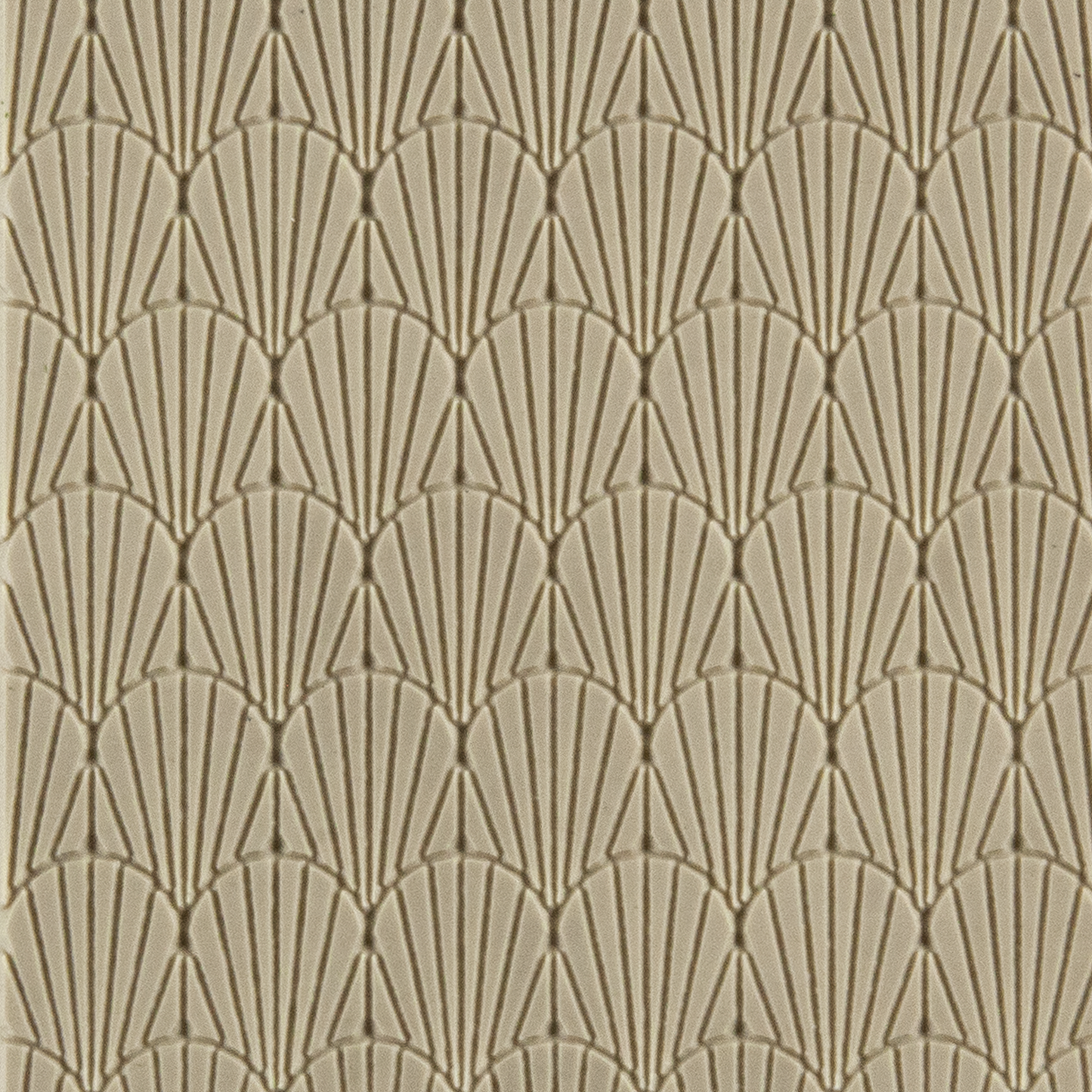 Texture Tile - Deco Shells Embossed. Beige Texture Tiles are flexible, washable and can be used with any soft clay. Spritz with CoolSlip or dust on Dry Powder Release for stick-free impressions when using metal clay and polymer clay.