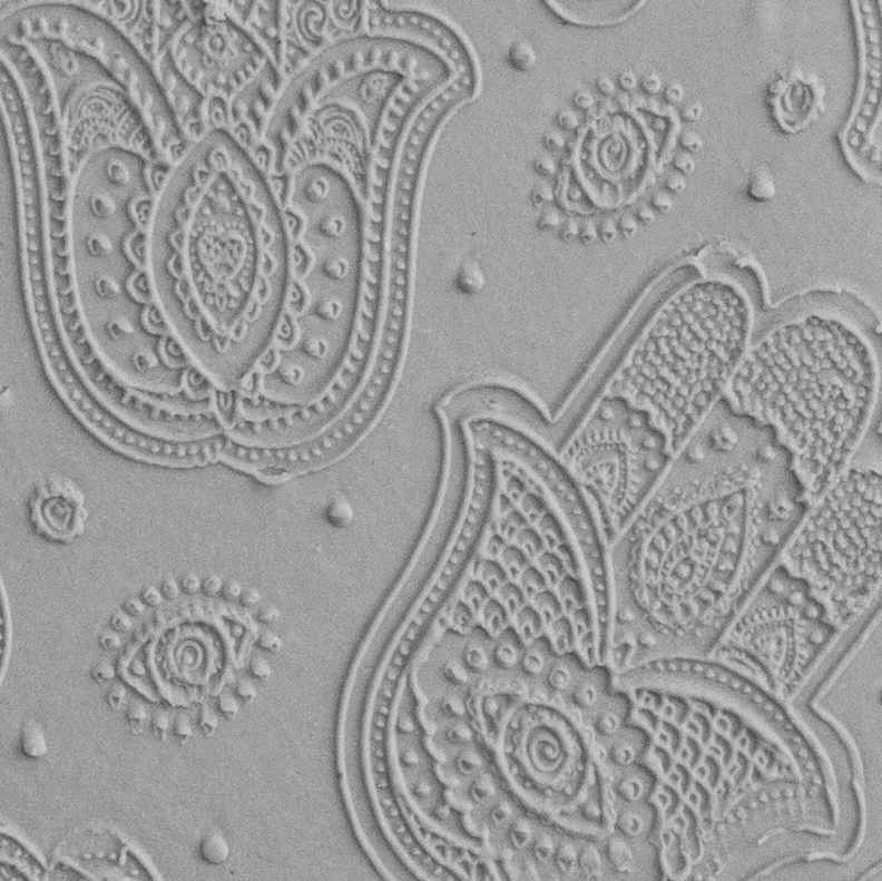 Texture Tile - Hamsas Embossed sample rolled into clay