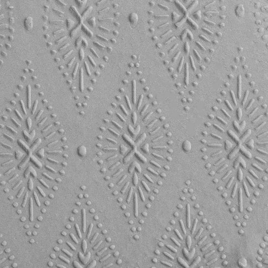 Texture Tile - Boho Glows Embossed sample rolled into clay
