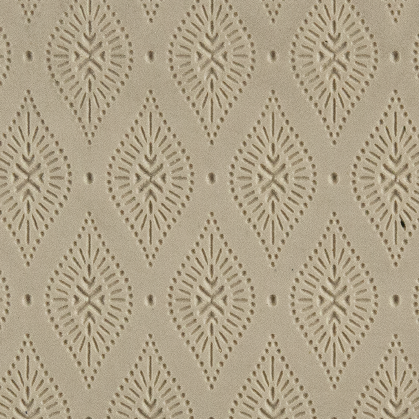 Texture Tile - Boho Glows Embossed. Beige Texture Tiles are flexible, washable and can be used with any soft clay. Spritz with CoolSlip or dust on Dry Powder Release for stick-free impressions when using metal clay and polymer clay.