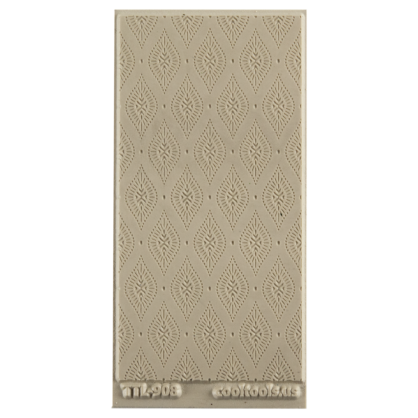 Texture Tile - Boho Glows Embossed. Beige Texture Tiles are flexible, washable and can be used with any soft clay. Spritz with CoolSlip or dust on Dry Powder Release for stick-free impressions when using metal clay and polymer clay.