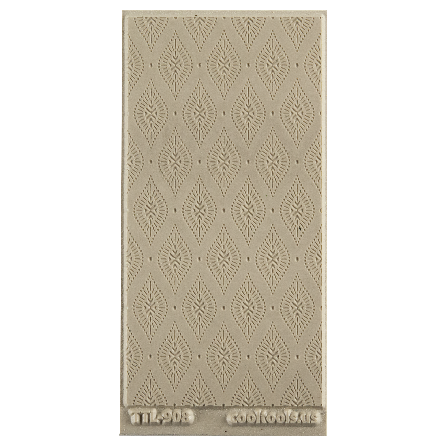Texture Tile - Boho Glows Embossed. Beige Texture Tiles are flexible, washable and can be used with any soft clay. Spritz with CoolSlip or dust on Dry Powder Release for stick-free impressions when using metal clay and polymer clay.