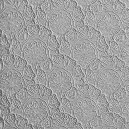 Texture Tile - Medallion Motif Embossed sample rolled into clay
