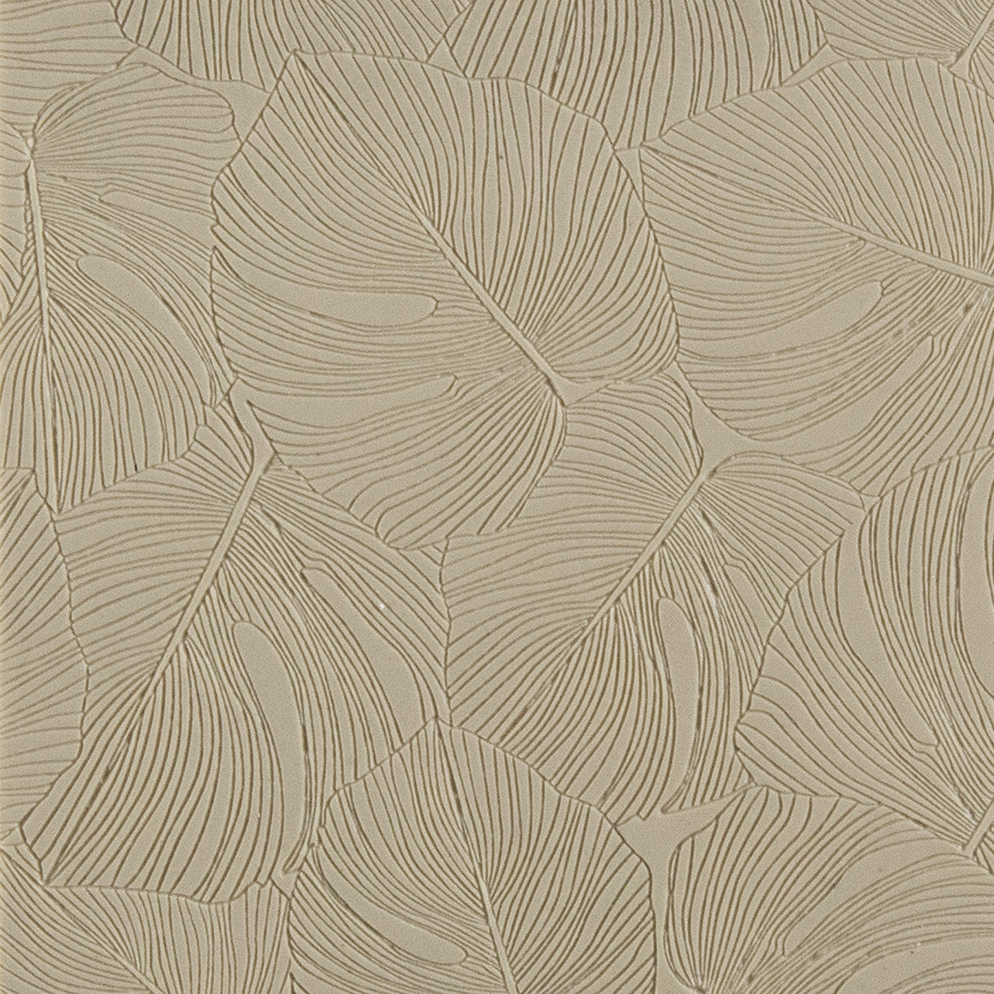 Texture Tile - Monstera Embossed. Beige Texture Tiles are flexible, washable and can be used with any soft clay. Spritz with CoolSlip or dust on Dry Powder Release for stick-free impressions when using metal clay and polymer clay.