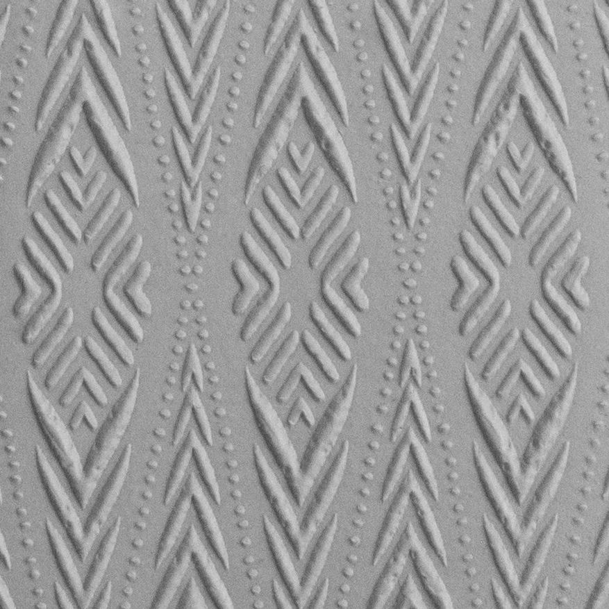 Texture Tile - Bohemian Rug Embossed sample rolled into clay