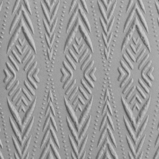 Texture Tile - Bohemian Rug Embossed sample rolled into clay