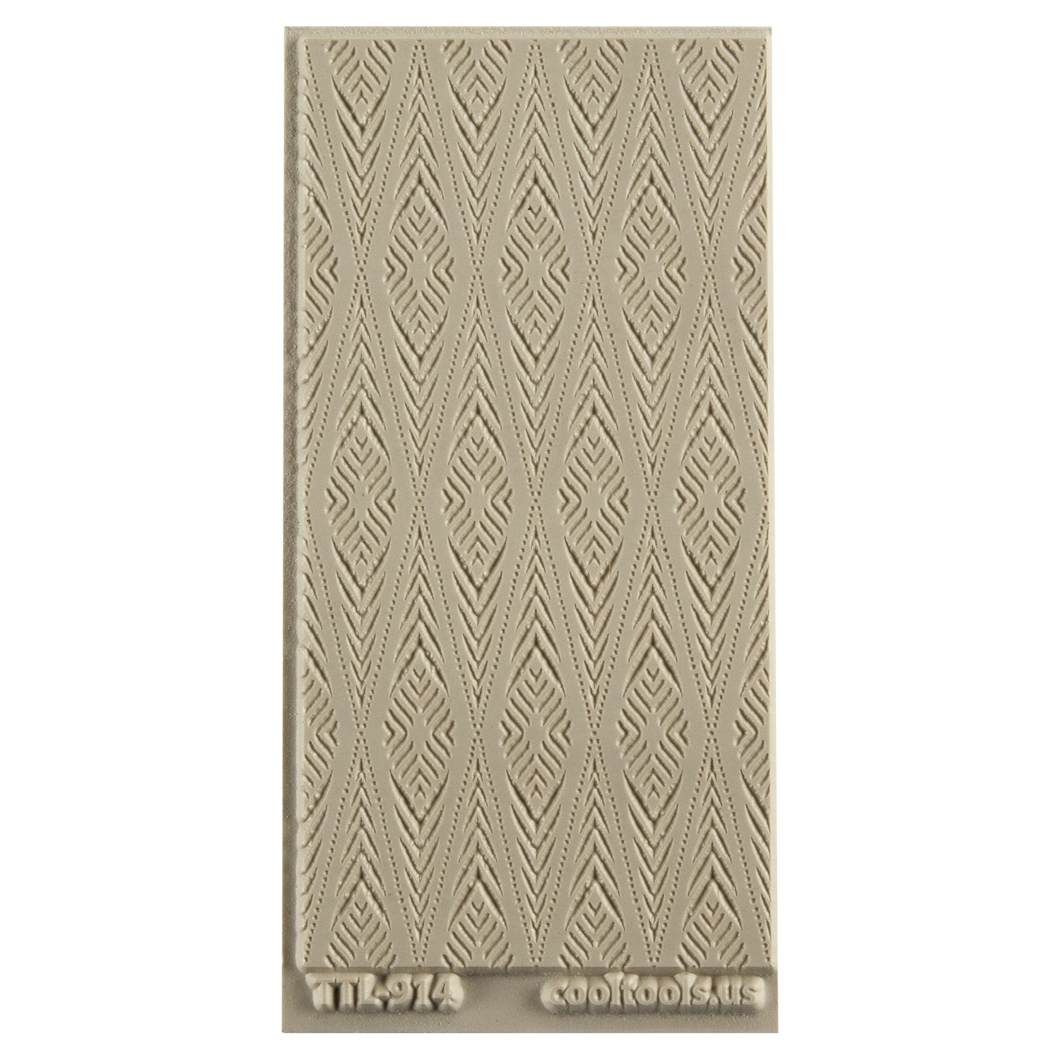Texture Tile - Bohemian Rug Embossed. Beige Texture Tiles are flexible, washable and can be used with any soft clay. Spritz with CoolSlip or dust on Dry Powder Release for stick-free impressions when using metal clay and polymer clay.