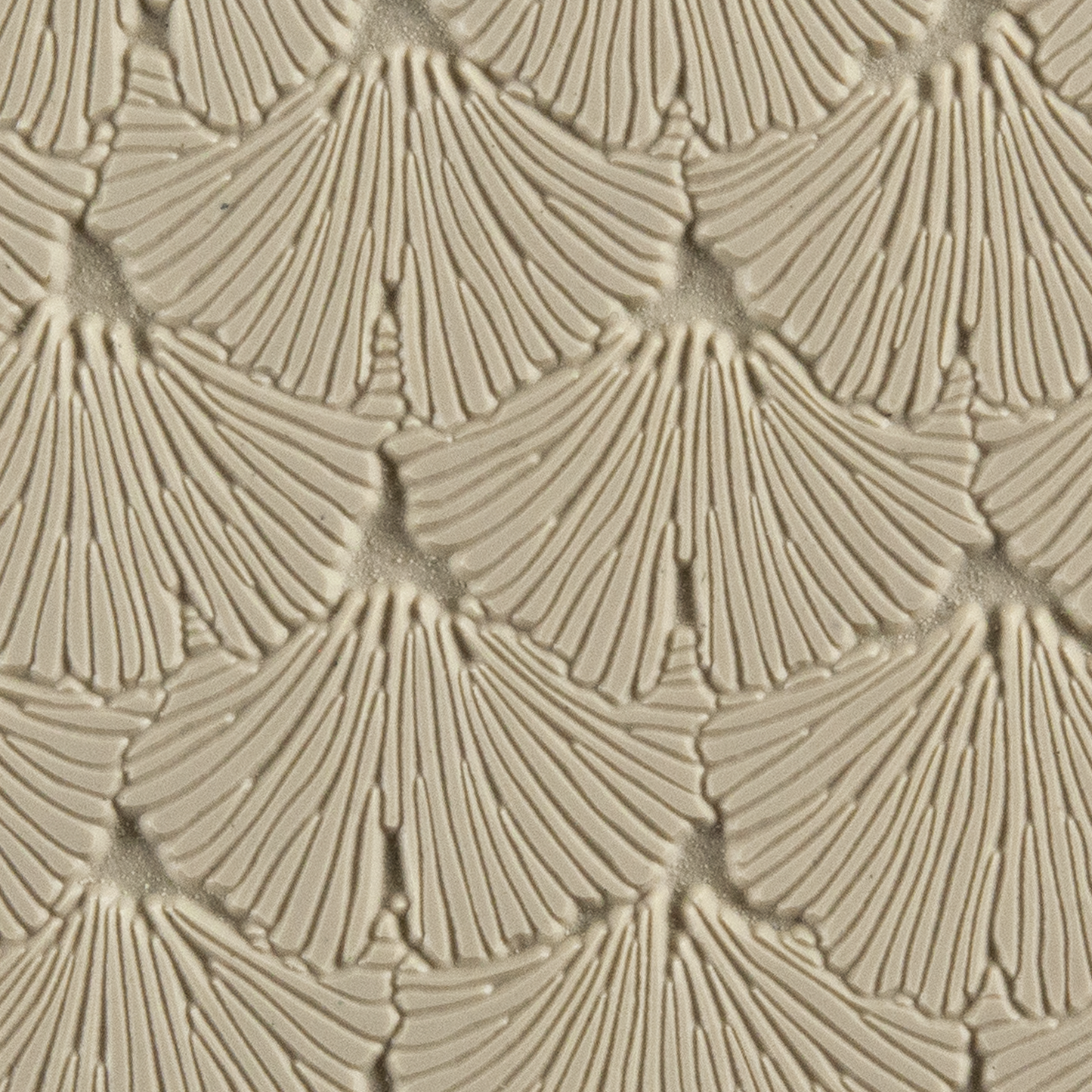 Texture Tile - Gingko Strokes Embossed. Beige Texture Tiles are flexible, washable and can be used with any soft clay. Spritz with CoolSlip or dust on Dry Powder Release for stick-free impressions when using metal clay and polymer clay.