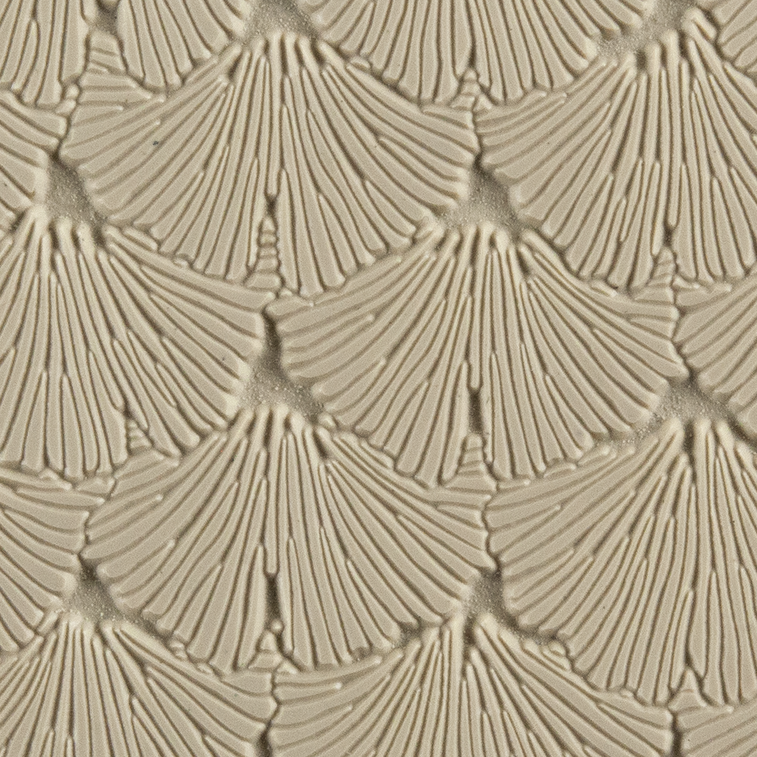 Texture Tile - Gingko Strokes Embossed. Beige Texture Tiles are flexible, washable and can be used with any soft clay. Spritz with CoolSlip or dust on Dry Powder Release for stick-free impressions when using metal clay and polymer clay.