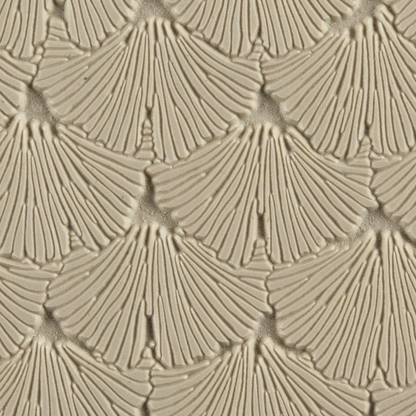 Texture Tile - Gingko Strokes Embossed. Beige Texture Tiles are flexible, washable and can be used with any soft clay. Spritz with CoolSlip or dust on Dry Powder Release for stick-free impressions when using metal clay and polymer clay.