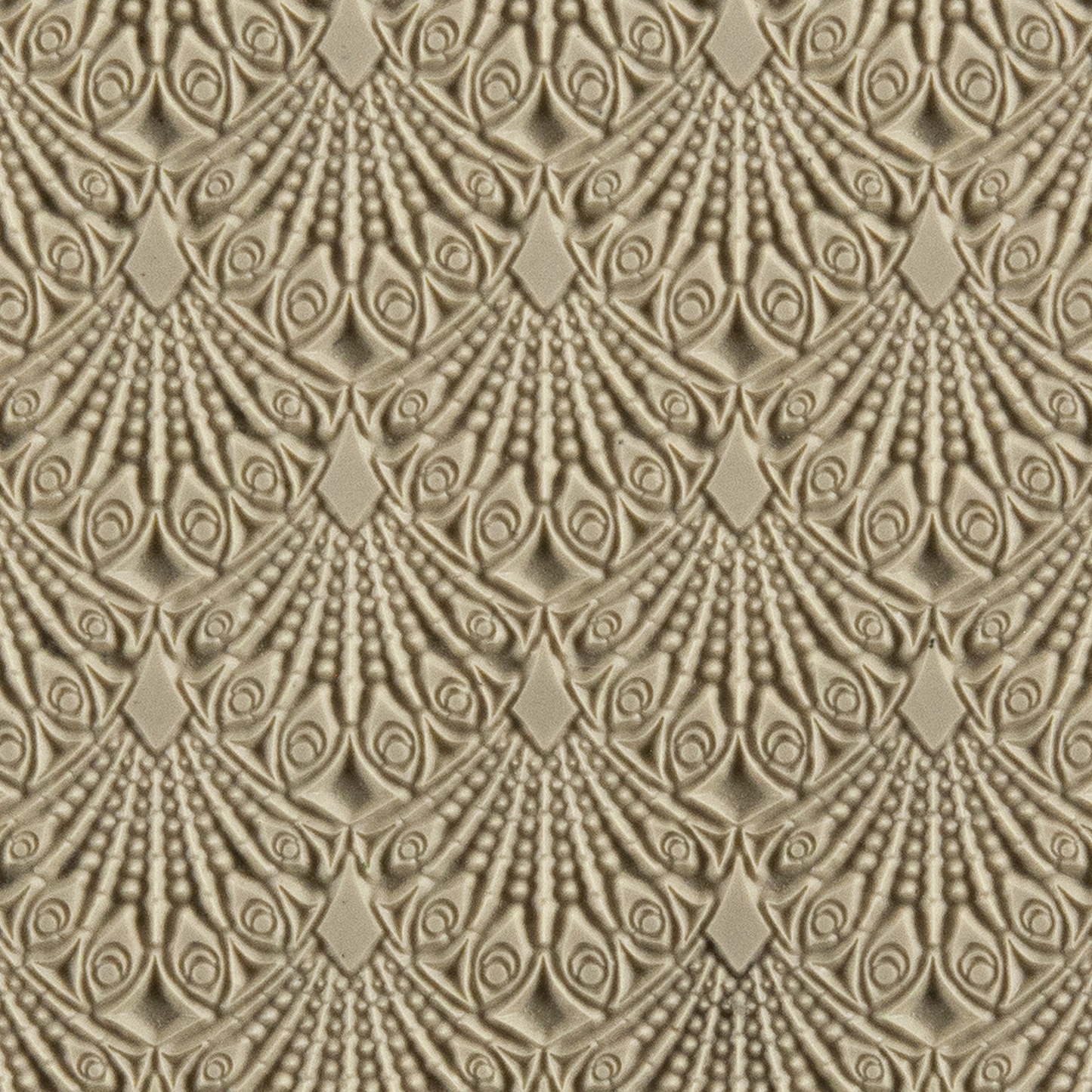Texture Tile - Deco Drops Embossed. Beige Texture Tiles are flexible, washable and can be used with any soft clay. Spritz with CoolSlip or dust on Dry Powder Release for stick-free impressions when using metal clay and polymer clay.
